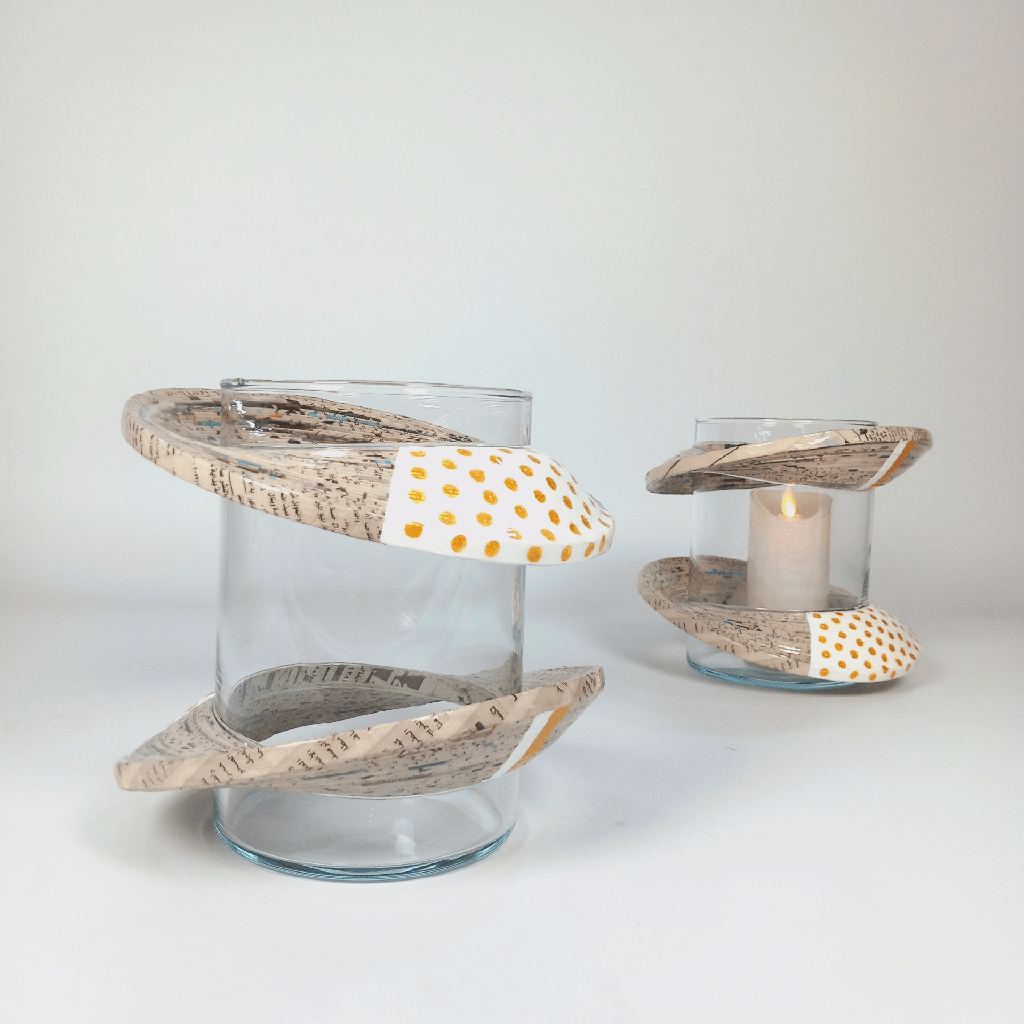 Spiral Cylinder Vase Polka