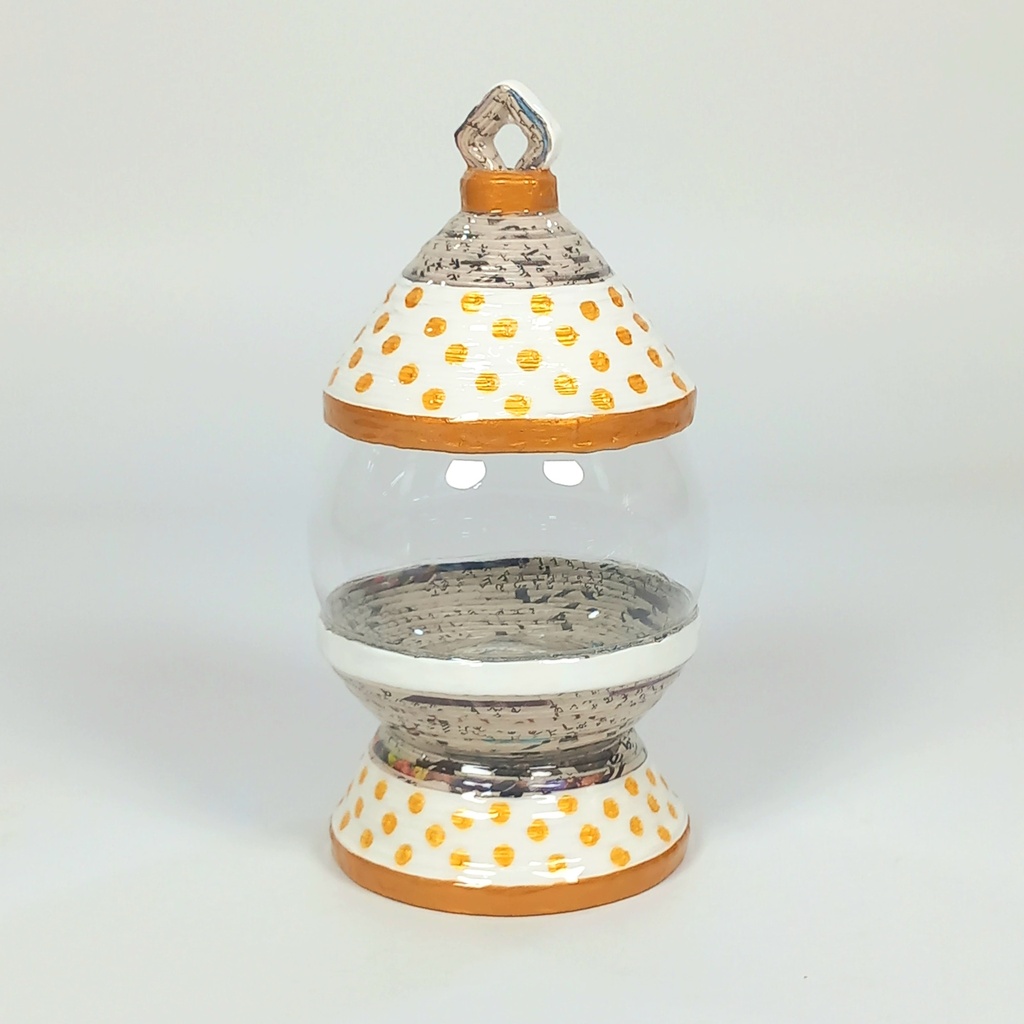 Glass Bowl w/ Diamond Polka